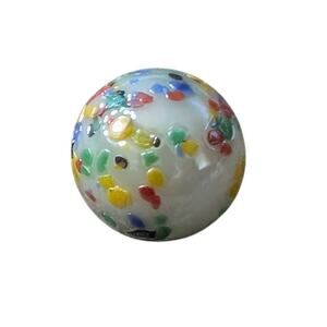 Vintage White Fruity Pebble Confetti Swirl Marble .63"